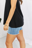 Sunny Ribbed V-Neck Tank in Black