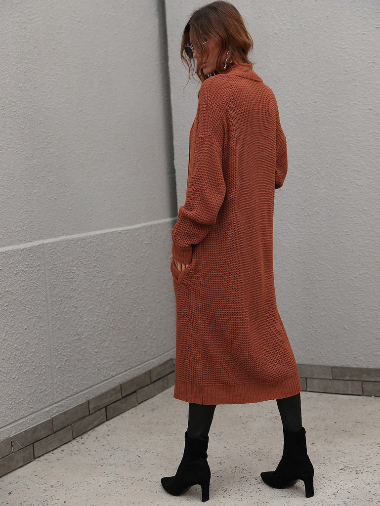 Stevie Waffle Knit Duster With Pockets
