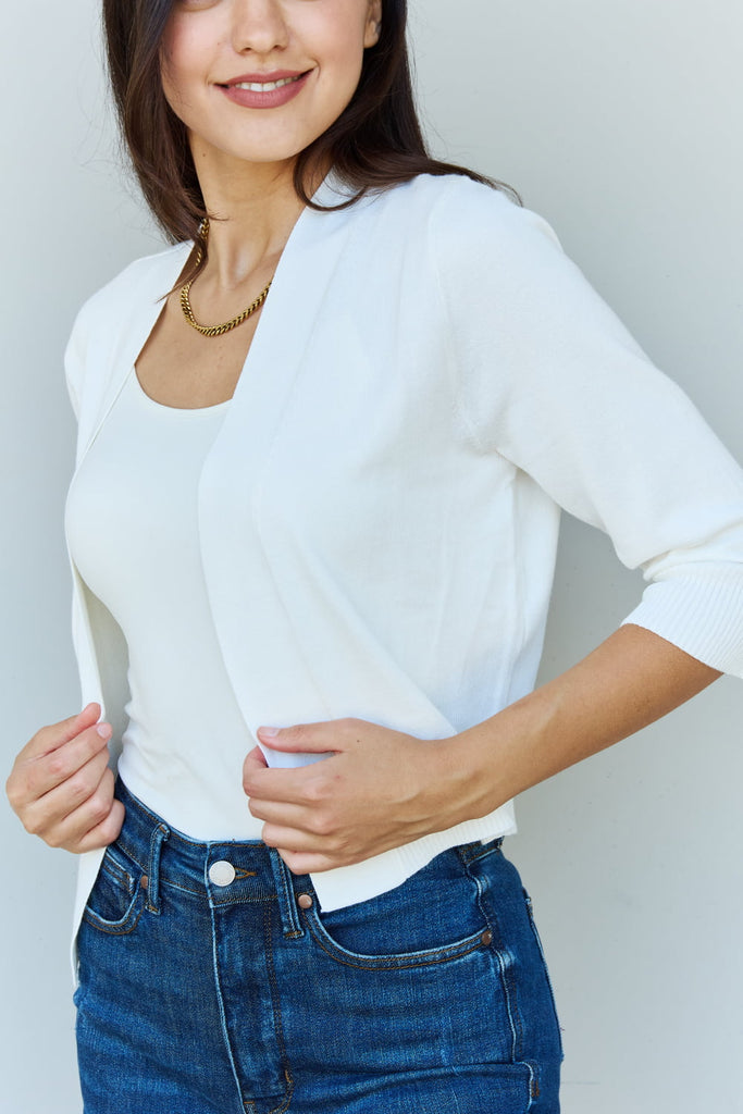 June Cropped Cardigan in Ivory