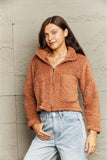 Sienna Zip-Up Collared Teddy Jacket