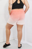 Dip Dye High Waisted Shorts in Coral