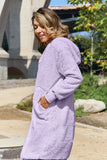 Hooded Teddy Jacket with Thumbholes