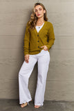 Fiona Button Down Cardigan in Chartreuse