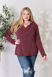 Notched Long Sleeve Top