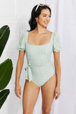 Puff Sleeve One-Piece in Sage