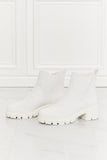 Matte Lug Sole Chelsea Boots in White
