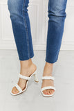 Margo Double Braided Block Heel Sandal in White
