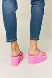 Polly Platform Wedge Sandals in Pink