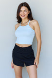 Sophie Soft Modal Short Strap Ribbed Tank Top in Blue