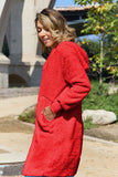 Hooded Teddy Jacket with Thumbholes