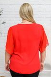Love Short Sleeve Blouse In Red