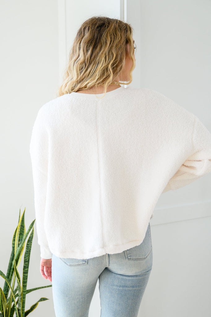 Fuzzy Sweater in Off White