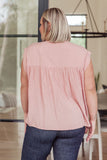 Lonny Pleat Detail Button Up Blouse in Pink