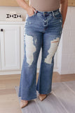 Kiana High Rise Heavy Destroy Flare Jeans