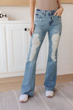 Kiana High Rise Heavy Destroy Flare Jeans