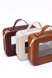Chloe PU Leather Travel Cosmetic Case in Wine