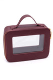 Chloe PU Leather Travel Cosmetic Case in Wine