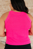 Halter Neck Sweater Tank in Pink