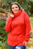 Jordan Roll Neck Sweater In Red