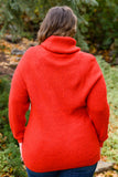 Jordan Roll Neck Sweater In Red