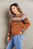Dion Patterned Round Neck Sweater