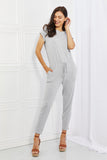Comfy Days Boat Neck Jumpsuit in Gray