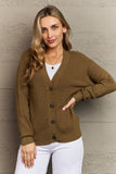 Fiona Full Size Button Down Cardigan in Olive