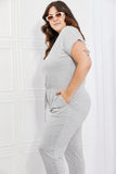 Comfy Days Boat Neck Jumpsuit in Gray