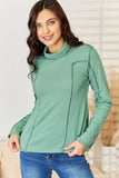 Exposed Seam Long Sleeve Knit Top