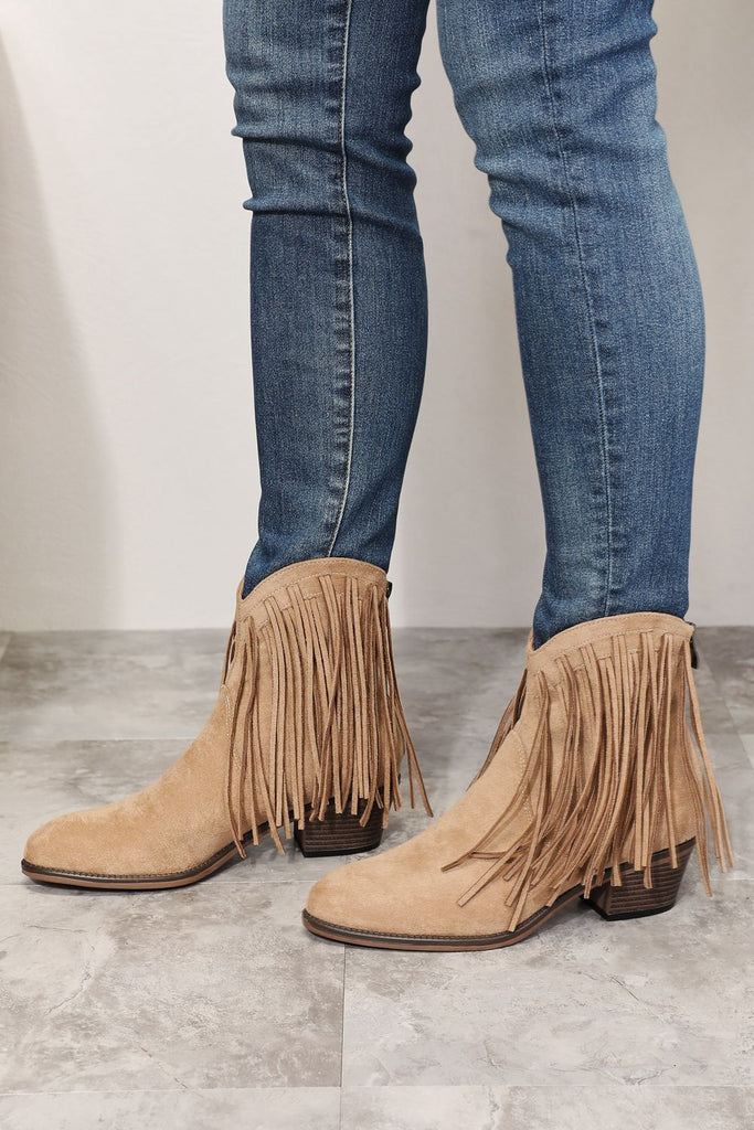 Fiona Fringe Cowboy Western Ankle Boots