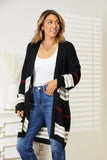 Dylan Striped Rib-Knit Open Front Cardigan