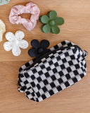 Checkered Pouch In Black & White
